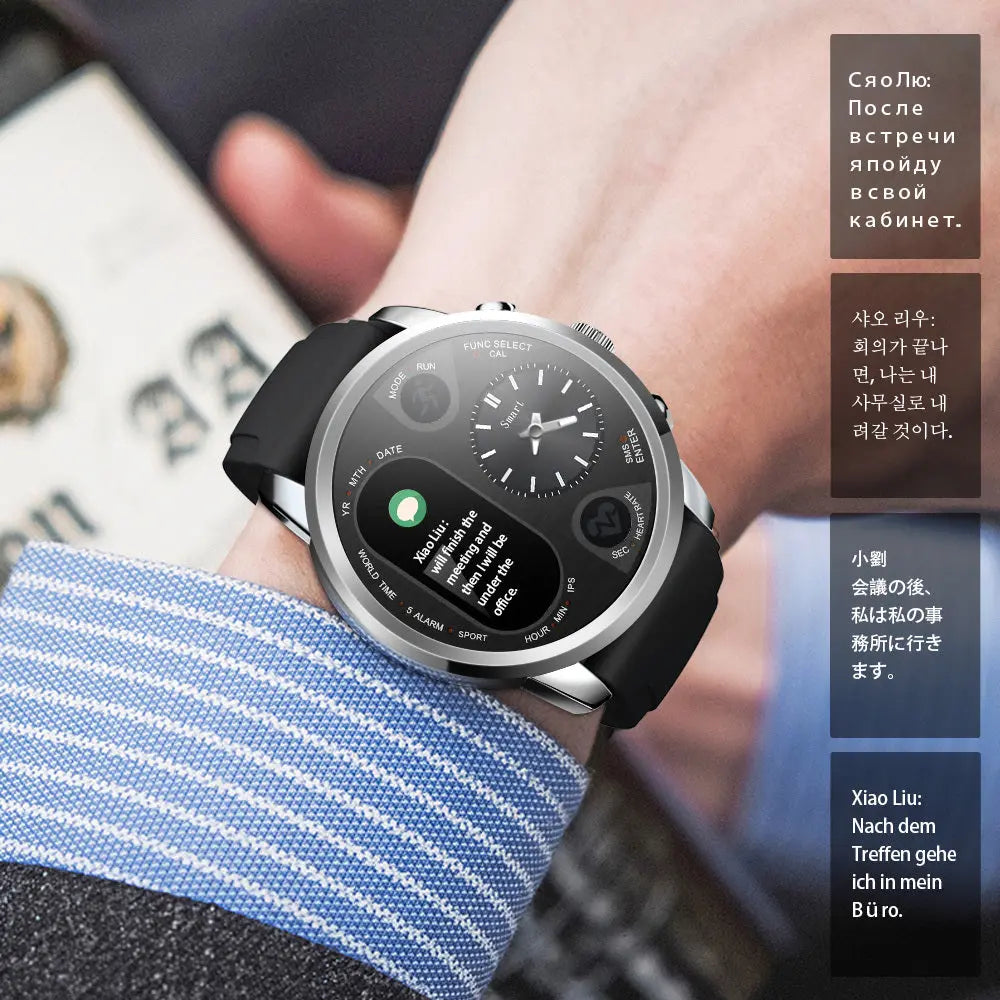 Smart watch with dual time zone display - shockwave.com.co
