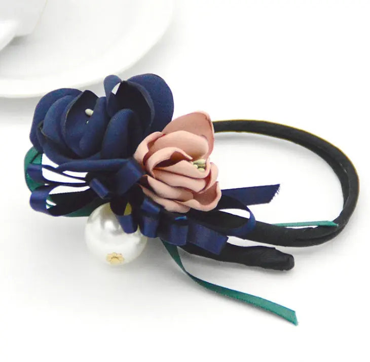 Bun Hair Half Bun Pearl Flower Hair Plate Hair Elastic Korean Styling Headdress Hair Accessories - shockwave.com.co