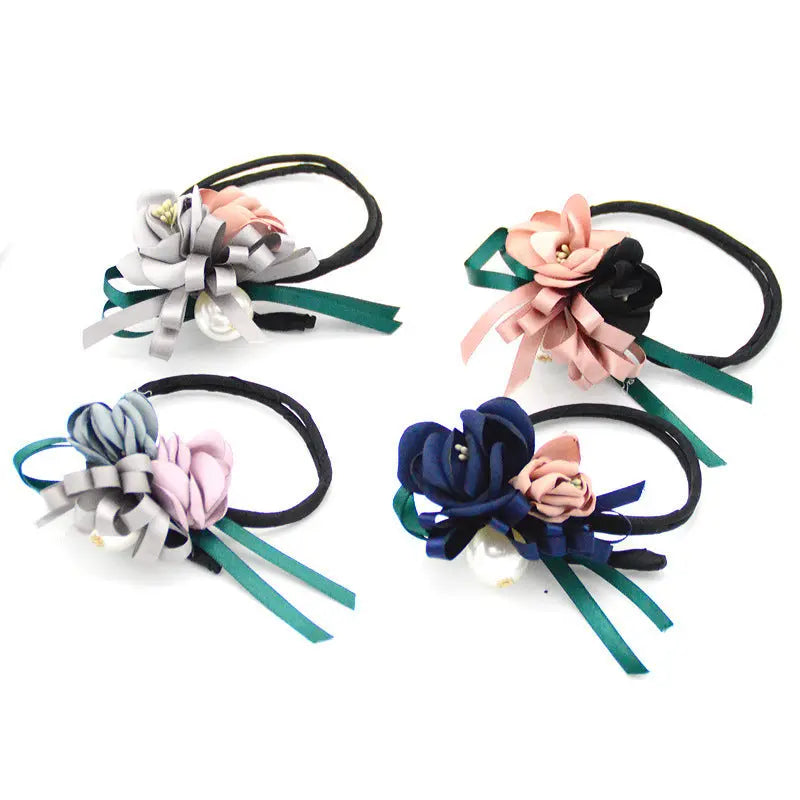 Bun Hair Half Bun Pearl Flower Hair Plate Hair Elastic Korean Styling Headdress Hair Accessories - shockwave.com.co